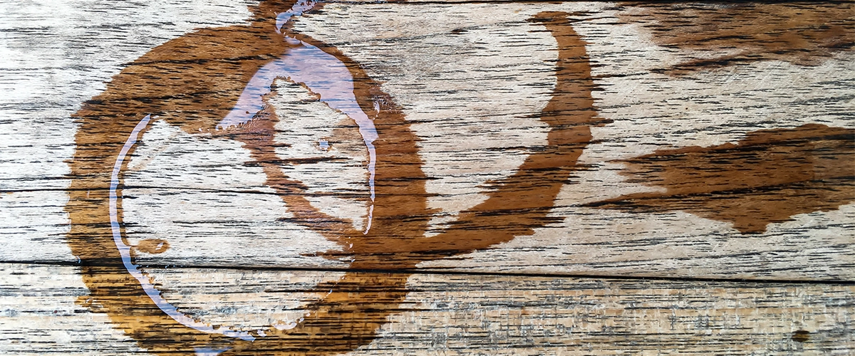 Water stains on a wood surface