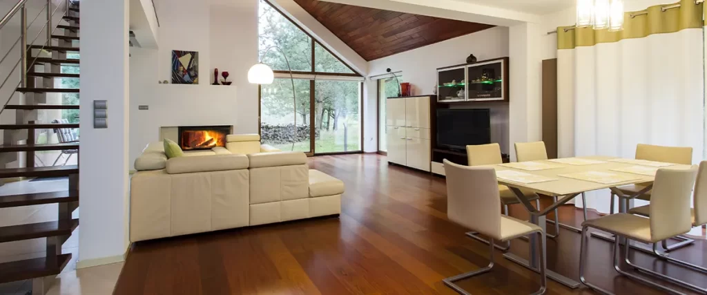 wood floors in home open space