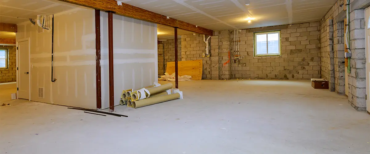 Concrete basement floor