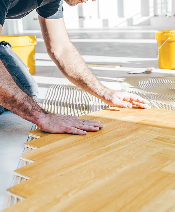 Hardwood floor installation by a contractor