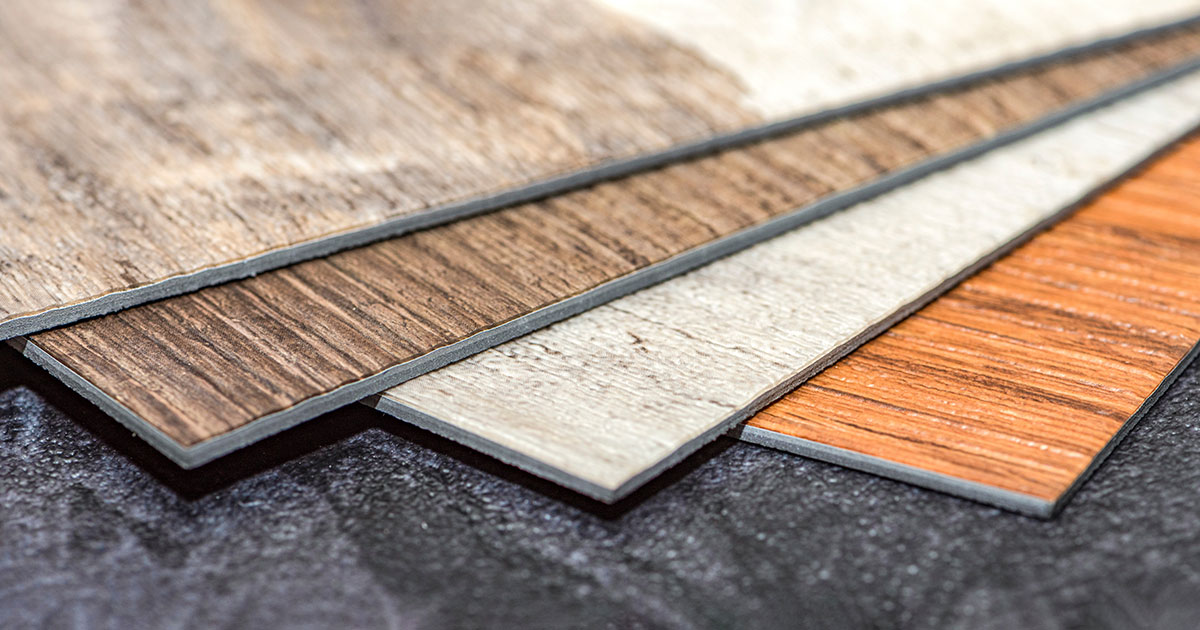 Luxury vinyl plank flooring samples