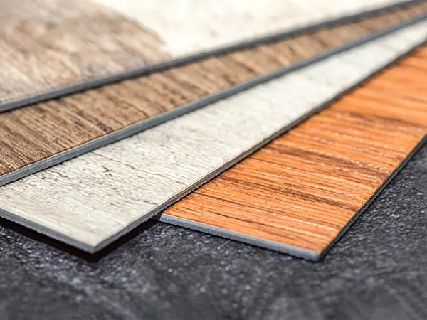 Luxury vinyl plank samples