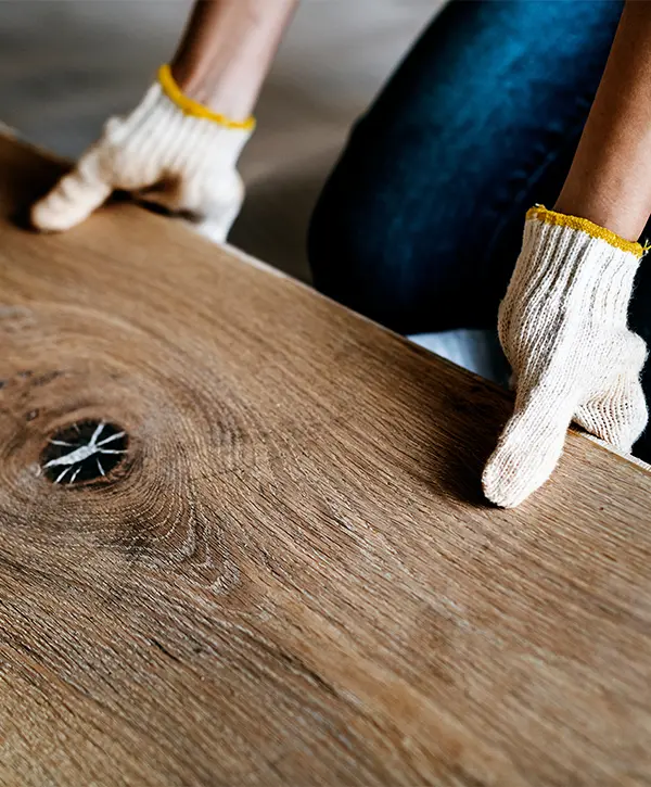 Hardwood flooring installation with engineered hardwood