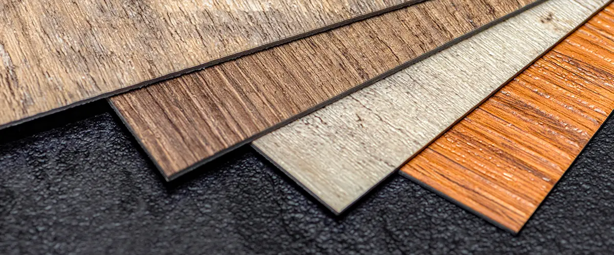 Luxury vinyl plank samples