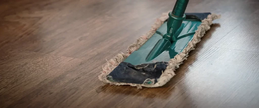 Cleaning LVP flooring with flat mop